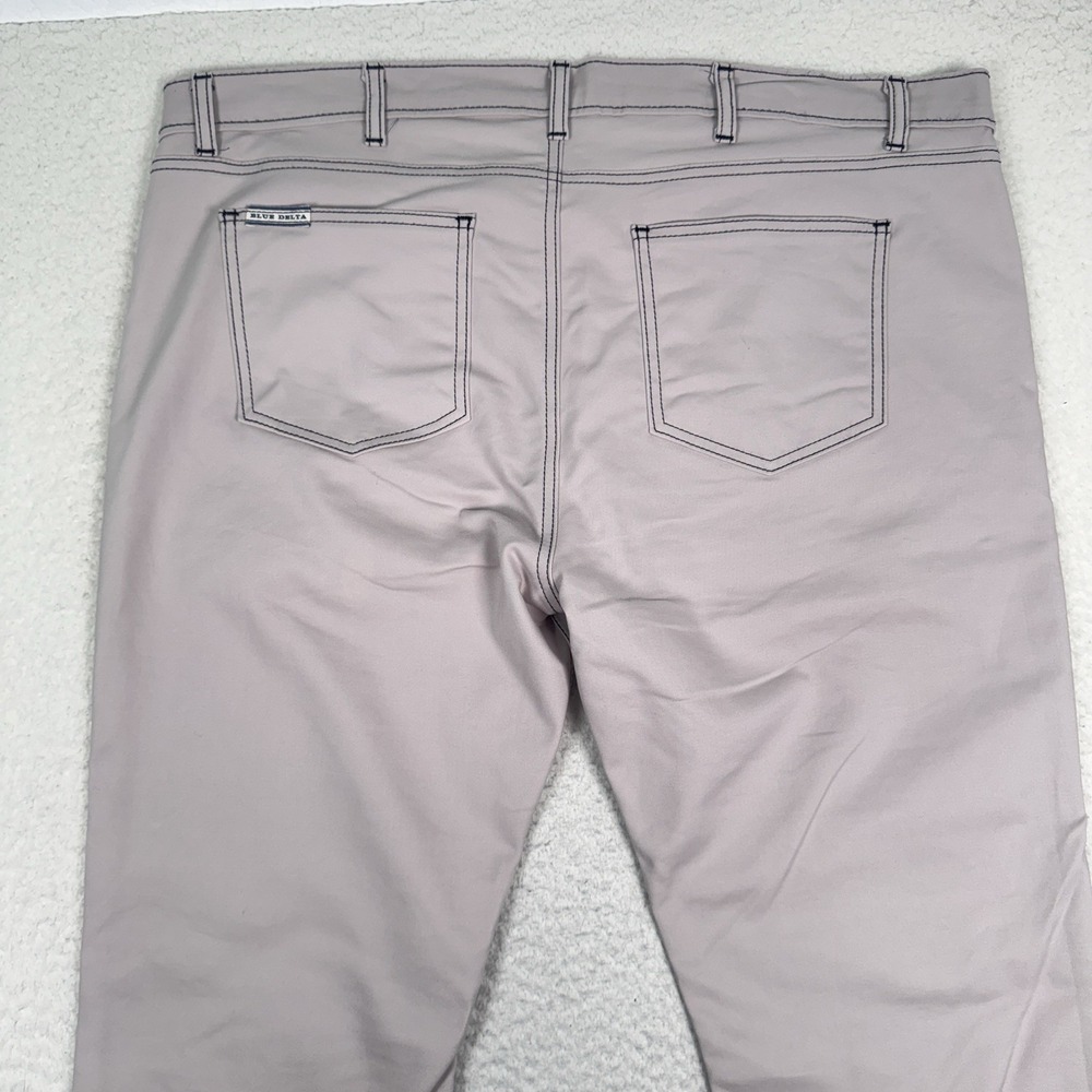 Blue Delta Pants Mens 42x29 5 Pocket Chino Stretch Contrast Custom Made USA - Picture 5 of 12